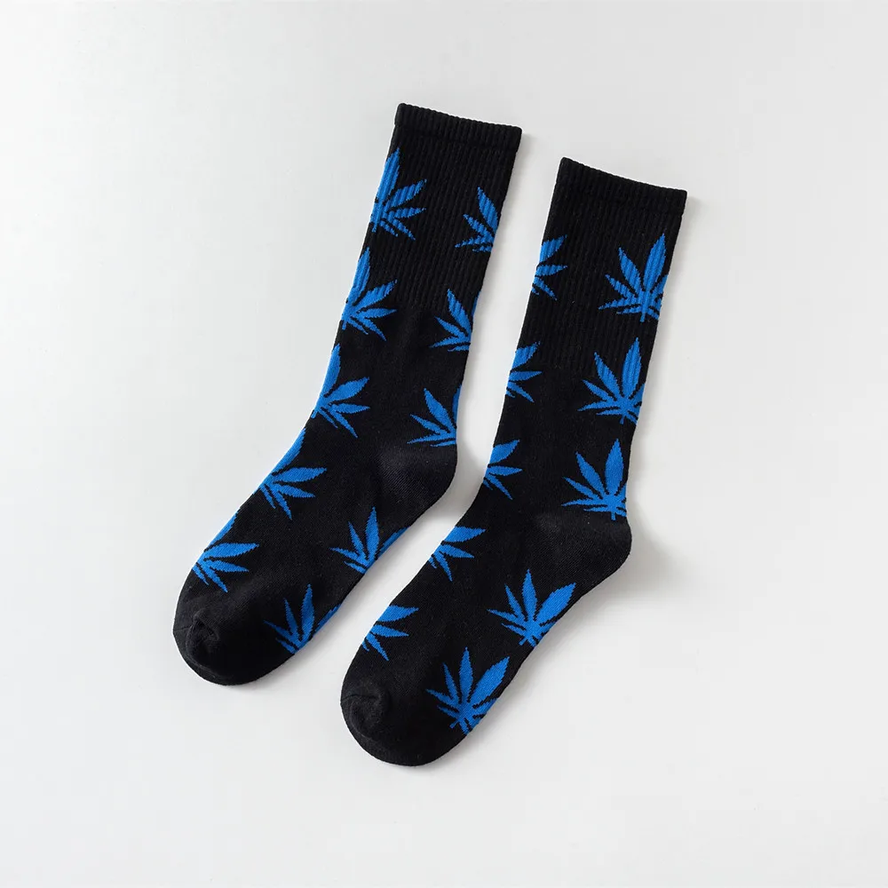 Мужские носки в стиле хип-хоп с рисунком сорняков кленовый лист сумасшедшие забавные носки термостойкие длинные счастливые носки Kanye West Роскошные носки уличная одежда - Цвет: 25