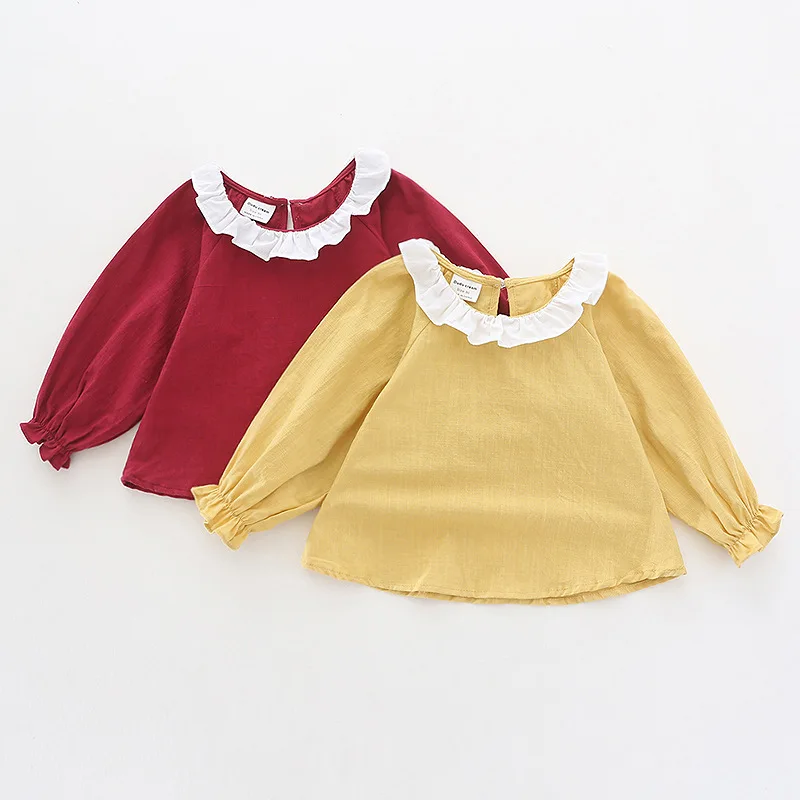 2018 New Fashion Kid Ruffles Collar Blouses Toddler Baby Girl Kid Long