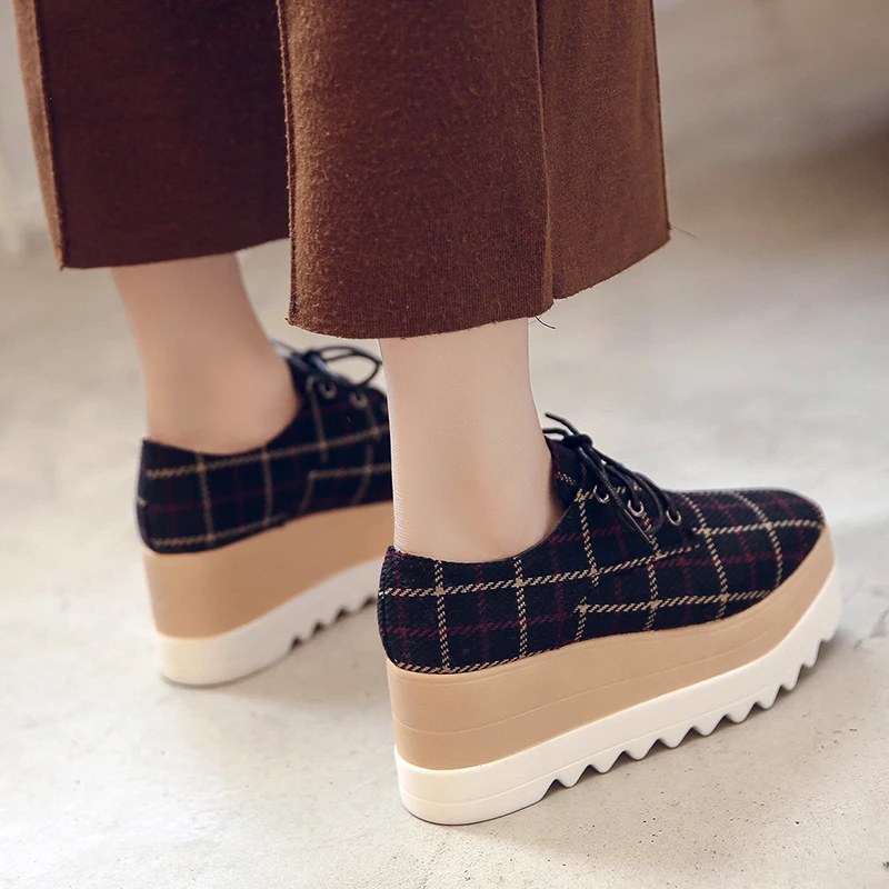 plaid platform shoes