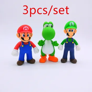 

Super Mario 3pcs/set Bros Mario Yoshi Luigi PVC Action Figure Doll Toy Collectible Model Toy For Kids Boy 11-12cm Birthday Gift