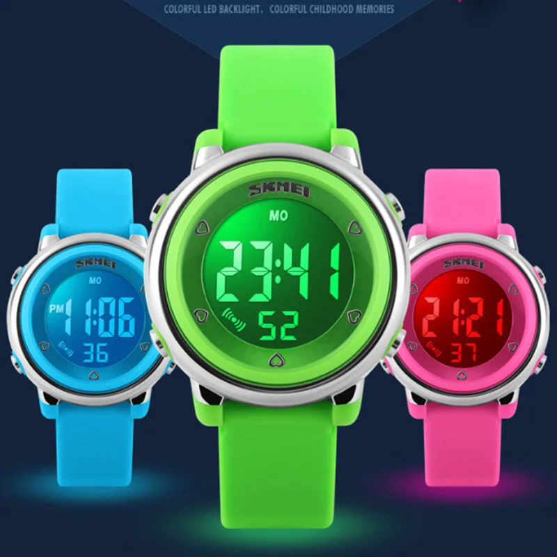 2019 SKMEI детские часы светодиодный цифровой спортивный Relojes Mujer Мальчики Девочки