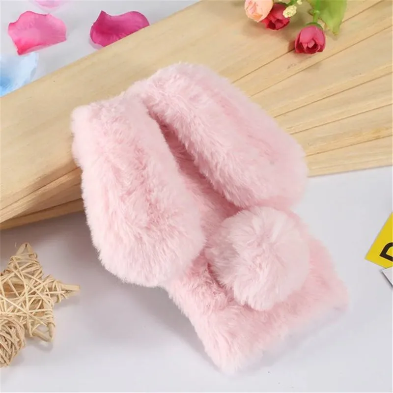 

Rabbit Fur Soft Case For iPhone X 8 7 6S Plus Luxury Diamond Cover For Samsung Galaxy S8 S9 Plus S7 Note 8 J5 2017 J320 J520 Gel