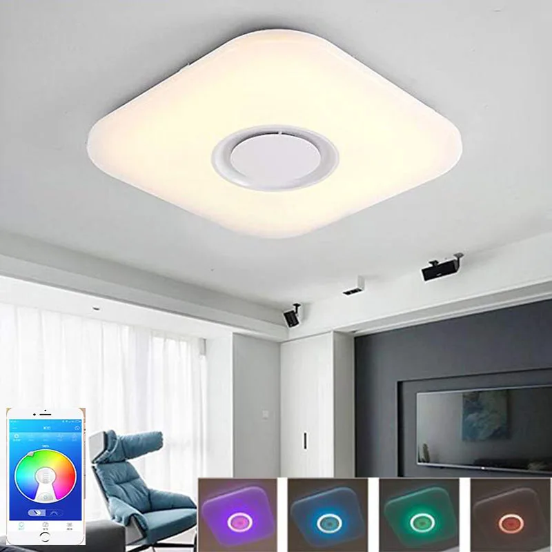 2018 best price AC 110 220V 36W LED Music Ceiling Light Bluetooth Speaker Ceiling Lamp in