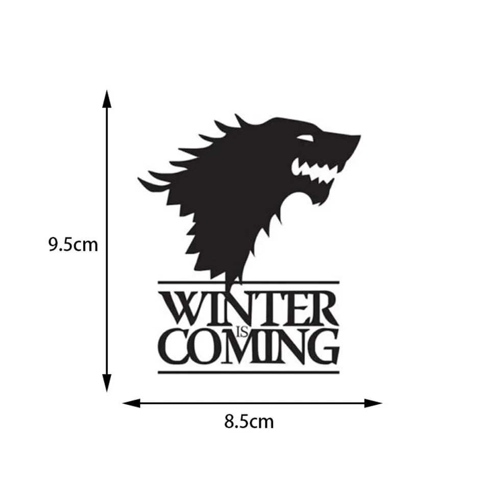 8.3CM9.5CM Car Styling Winter Is Coming To Remind Funny Vinyl Car Stickers Blackwhitelaser (1)
