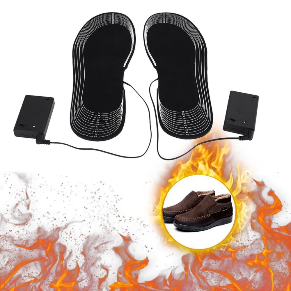 Cuttable углеродного волокна стельки для обуви на батарейках ноги теплые зимние обувь колодки подушки в обувь аксессуары Горячая Распродажа