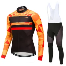 

Cawanfly Long Sleeve Cycling Jersey Sets Spring/Autumn Mens Pro Tour Racing Bicycle Clothing 9d Gel Pad Mtb Roupa Ciclismo
