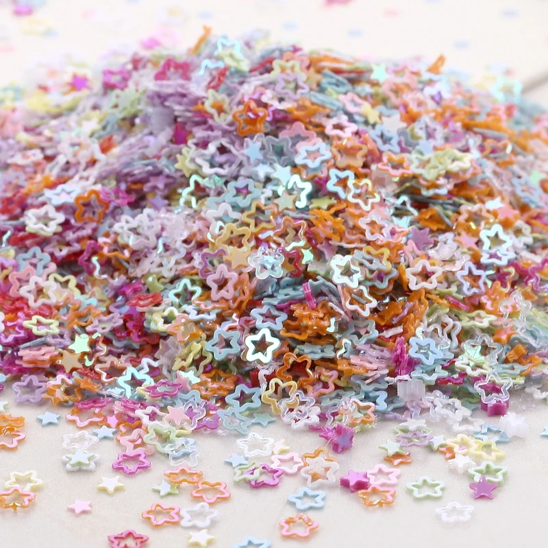 

New 5g Sequins Pearls Beads Mix Color Pentagram Shape Loose Spacer Beads DIY Nails Flatback Pearls Accessories Acrylic Bead