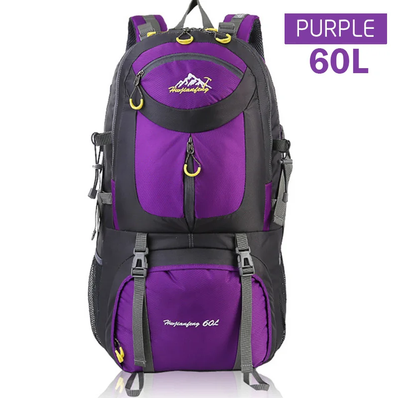 Водонепроницаемый рюкзак для альпинизма 40л/50л/60л, спортивная сумка для улицы, рюкзак для путешествий, кемпинга, походов, рюкзак для женщин, походные сумки для мужчин - Цвет: Purple-60L