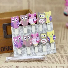 10 шт./упак. прекрасный мультфильм Сова деревянный зажим Фотобумага Craft DIY Зажимы прищепка Craft Зажимы украшение партии