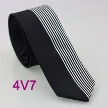 YIBEI Coachella Узкие галстуки контрастная левая черная пледы правая Серебряная вертикальная полоса тонкий галстук тканый галстук свадебные вечерние платья