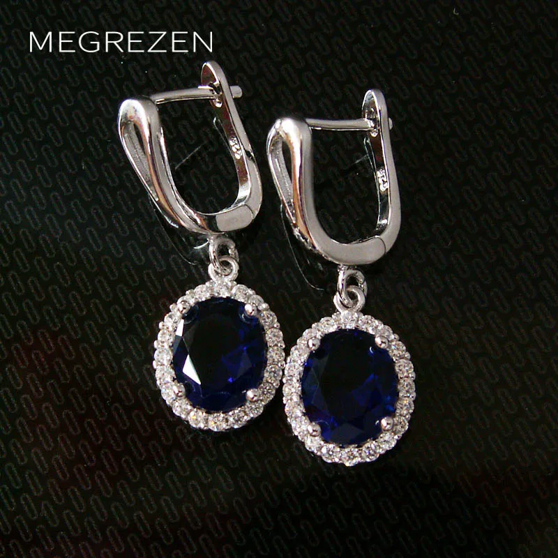 

Blue Stone Earings Fashion Jewelry Statement Crystal Earrings With Green Stones For Women Brincos Grandes Oorbellen Ye003-5
