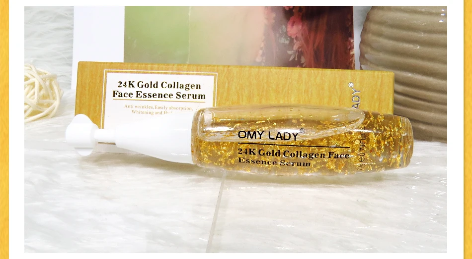 OMY LADY 24 K Золотая коллагеновая эссенция для лица увлажняющая антивозрастная Сыворотка 24 K крем для лица с гиалуроновой кислотой Золотая эссенция VC уход за кожей