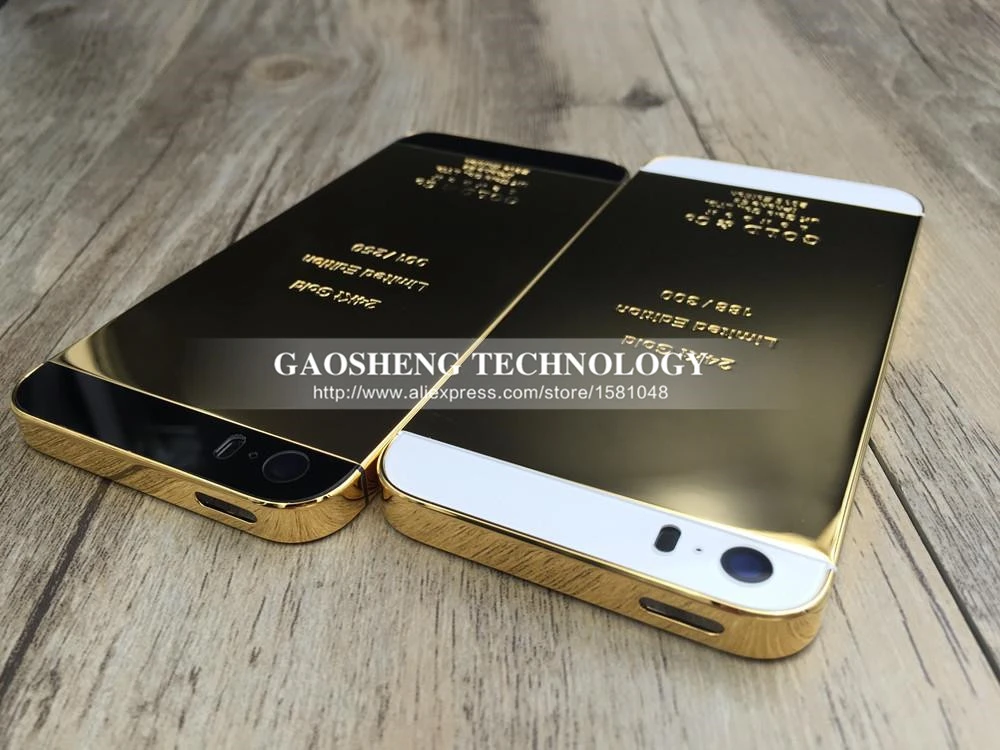 For Iphone Se 5 5s Se Housing 24k 24kt 24ct Limited Edition Mirror Gold Black Glass Metal Back Cover Housing For Iphone 5 5s Se Glass Cube Photo Frame Glass Chandeliers For Saleglass Toyota