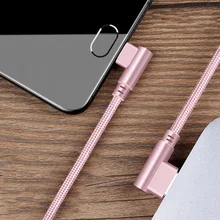 2 м l-образный usb-кабель для зарядки данных кабель для освещения проводной с микро-usb кабель type C Шнур для iPhone samsung Xiaomi USB кабель