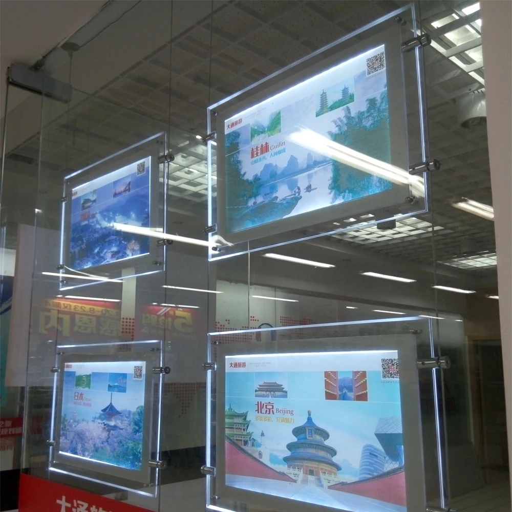 24PCS Two Sides Acrylic Window Display Poster Frame A3 LED Lighting Box