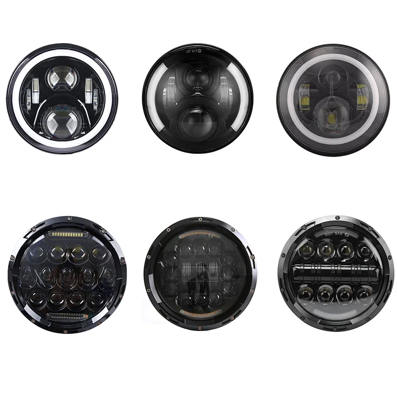Передняя светодиодная фара 7 дюймов для Jeep CJ/Wrangler JK/Harley H4 H13| |