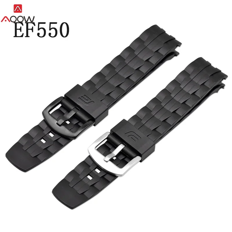AOOW 22 مللي متر حزام (استيك) ساعة ل كاسيو EF-523 EF550 ساعة بحزام مطّاطي وعاء من الستانليس ستيل الأسود مشبك الغوص الأزياء الرياضة سوار ساعة AOOW 22 مللي متر حزام (استيك) ساعة ل كاسيو EF-523 EF550 ساعة بحزام مطّاطي وعاء من الستانليس ستيل الأسود مشبك الغوص الأزياء الرياضة سوار ساعة
