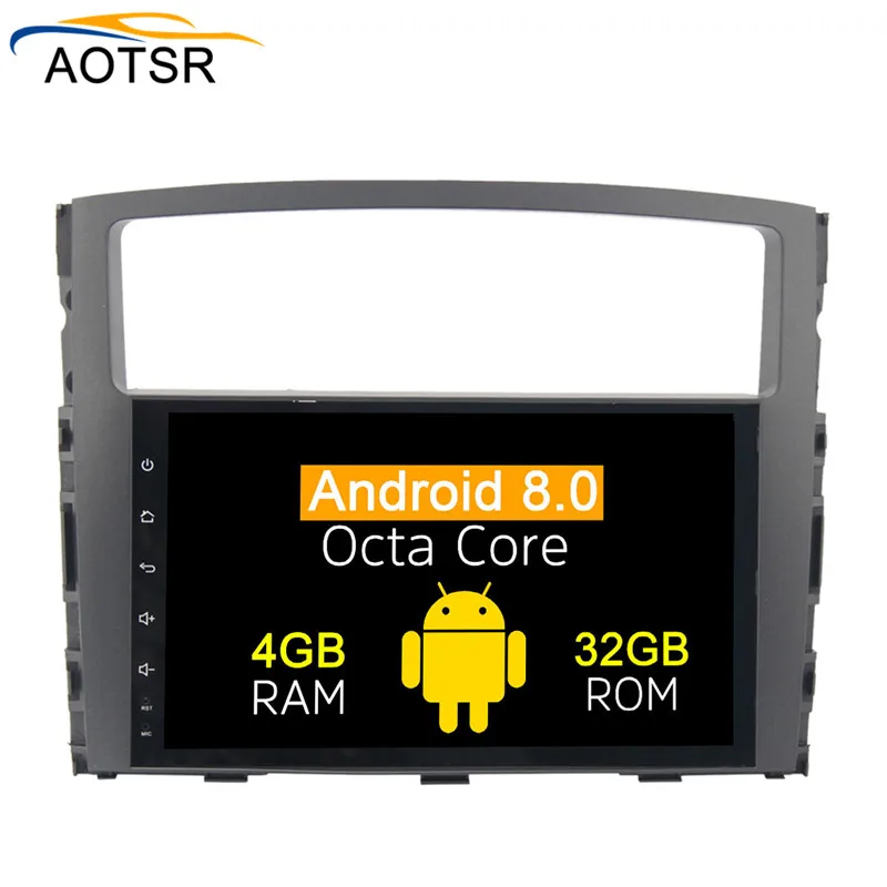 Best Android 8.0 car dvd Radio player For MITSUBISHI PAJERO V97 2006-2011 gps navigation car multimedia stereo head unit with 8 core 4