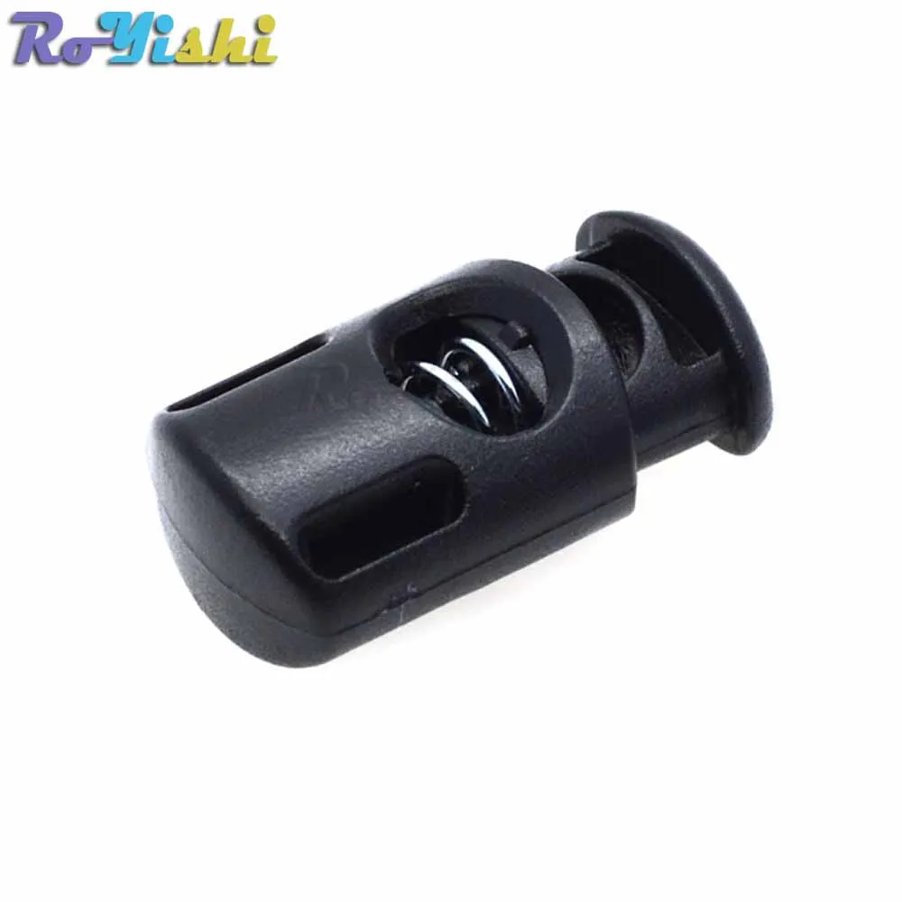 

10pcs/pack Plastic Barrel Spring Cord Locks Stoppers Toggles Black 27mm*14mm*10mm
