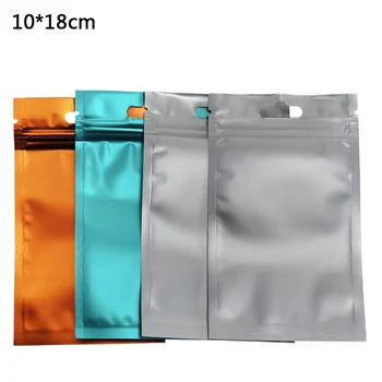 

10*18cm Mylar Foil Self Seal Vacuum Food Storage Bag Matte Front Clear Plastic Top Zipper Package Packing Pouch 100pcs/lot