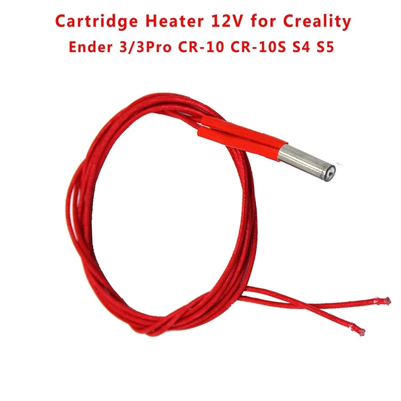 Нагреватель с горячим картриджем 12 В 40 Вт для 3D-принтера Mendel Heater Tube Creality Ender 3/3Pro Cr-10 Cr-10S S4 S5(упаковка из 3