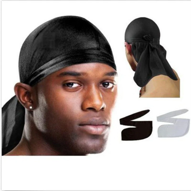 

DU-RAG Street Basketball Headscarf Male, Sweat Hip Hop Rap Step Long Tail Hat