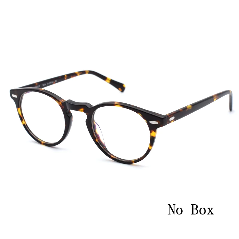 Винтажные оптические очки, оправа Gregory Peck, ретро круглые очки для мужчин и женщин, ацетатная оправа для очков - Цвет оправы: tortoise no box