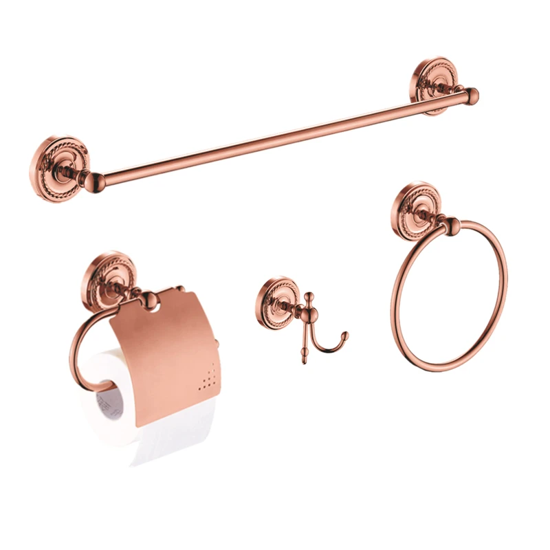 Туалет Бумага держатель полированный крючок для одежды 2 предмета Antique Rose Gold латунное кольцо для полотенца настенный крючок, Товары для ванной набор - Цвет: 6