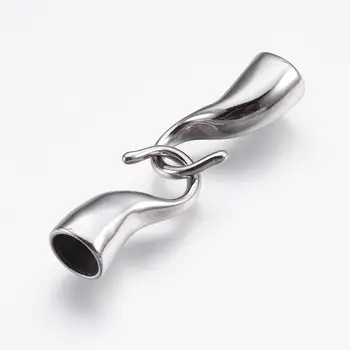 

1PC 2 4 6mm 304 Stainless Steel Hook Clasps Leather Thread Clasp for Bracelet Jewelry Making Findings Stainless Steel Color