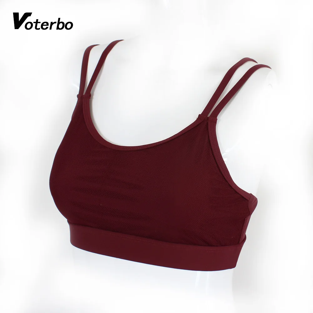 Voterbo Women's Pullover Sports Bra Removable Padded Gym Bra Full