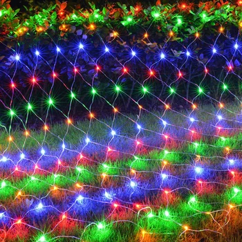 

BEIAIDI 3MX2M 200 LED Outdoor Garden Led Mesh Net Fairy String Light 8 Mode Christmas Holiday Party Wedding Curtain Icicle Light