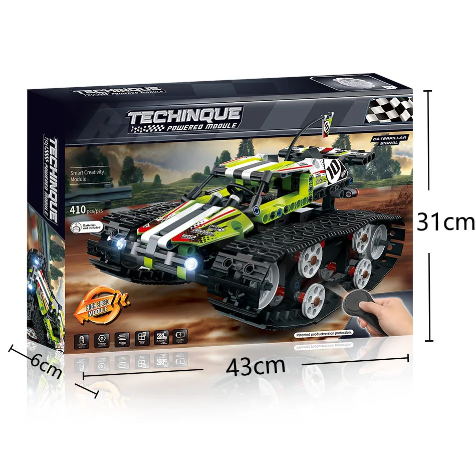 Technic RC Гусеничный гонщик Автомобильный Электрический двигатель с функцией питания совместимый Technic городской строительный блок кирпичи модель игрушки для мальчиков