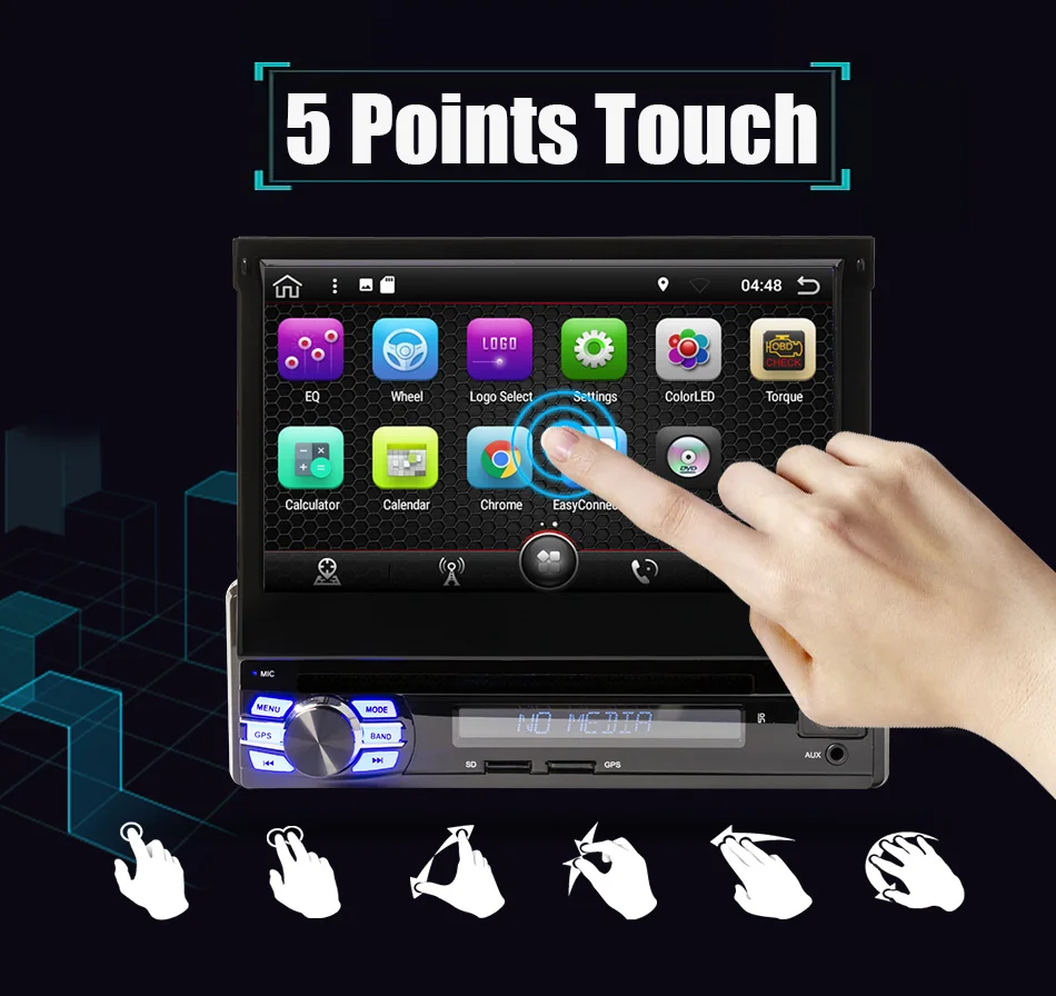 Excellent Eunavi 2G RAM Single 1 Din 7" Android 8.1 Car DVD Player GPS Radio Stereo Universal 1024*600 Hd Head Unit With Wifi Touch Screen 4