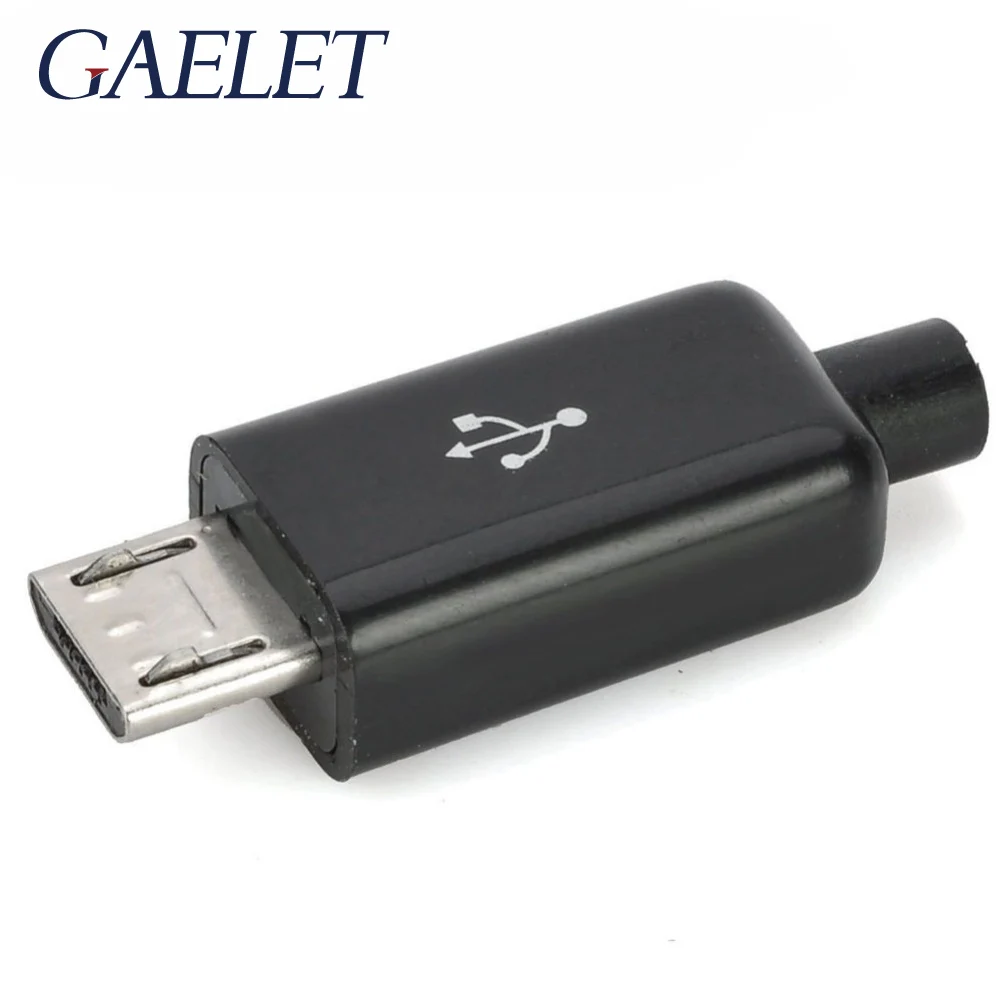 5 шт. DIY разъем Micro USB штекер Комплект разъемов w/Чехлы черный ZK30|Соединители| |