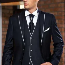 Новинка г. классические черные Фрак Пик нагрудные Жених Смокинги Groomsmen Лучший мужской костюм мужчины Нарядные Костюмы Для Свадьбы Жених Костюм(куртка+ Брюки