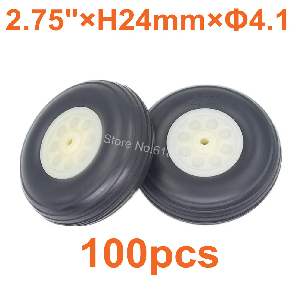 100pcs lot 2 75 inch 70mm Quality Rubber Tail Wheels Nylon Hub Thickness 24mm Axle hole