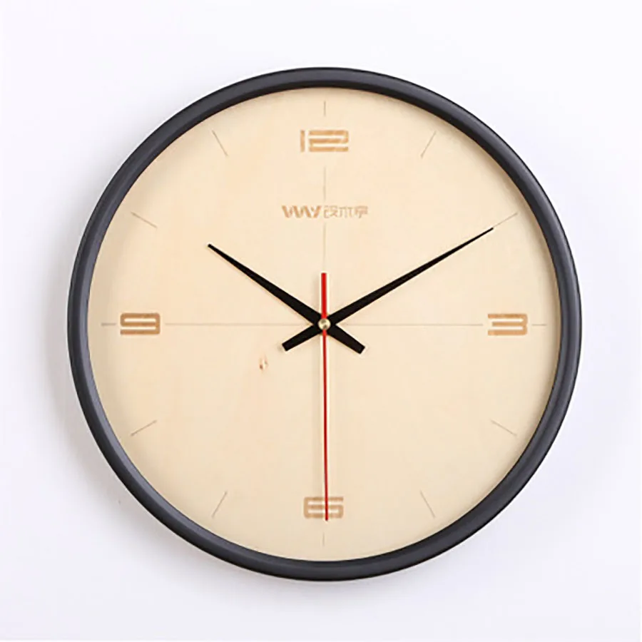 

Minimalist Mute Living Room Wall Clock Creative Retro Wooden Wall Clock Modern Orologio Parete Turntable Needles Clocks 50A0170