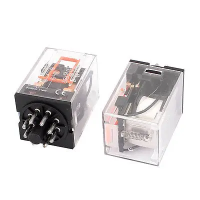 

DC12V 8 Terminals DPDT Electromagnetic Coil Power Relay 2 Pcs