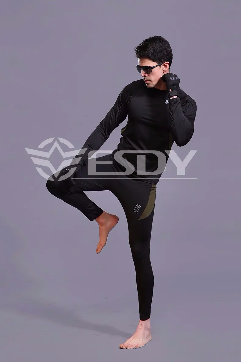 winter new men thermal underwear sets compression fleece sweat quick drying thermo underwear men clothing Long Johns fleece long johns