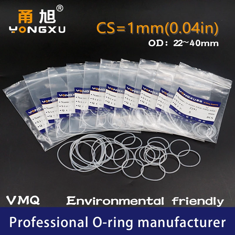 Buy 5PCS/lot White Silicon O ring Silicone/VMQ 1mm