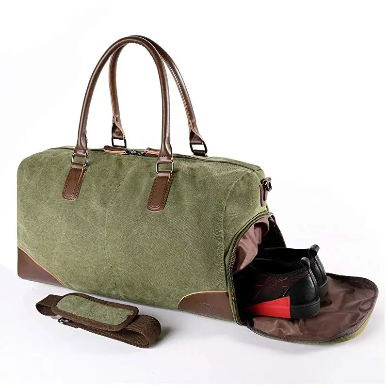

Canvas Travel Large Duffel Bag Shoulder Luggage Handbag Men Women Overnight Tote Carry Weekender Bags Shoe Pouch