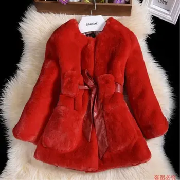 

2017 Fashion Elegant Faux Fur Jackets For Newborn Baby Girl Autumn Warm Coat Outerwear Toddler Girls Clothing Child Cloth 3-10T