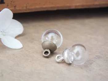 

Free ship!! 8x3mm glass globe with 6mm cap jewelry findings Glass vial pendant glass bottle bubble cover dome