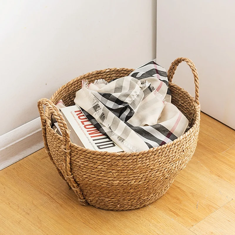 

Dirty laundry basket of clothes for kids large straw baskets storage of toys diaper straw rope environmental hanging basket