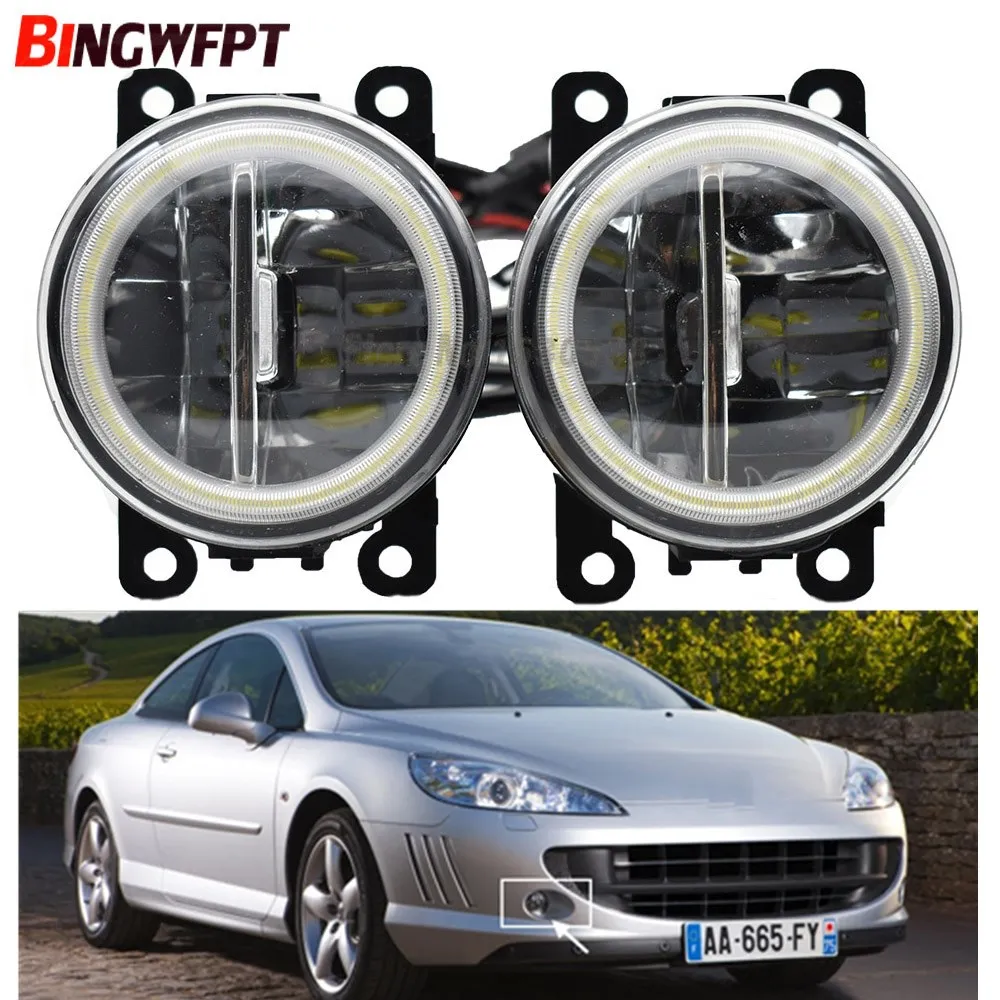 

2x Angel Eyes High Brightness front bumper LED fog light white For Peugeot 407 Coupe 6C_ 2005-2009 2010 2011