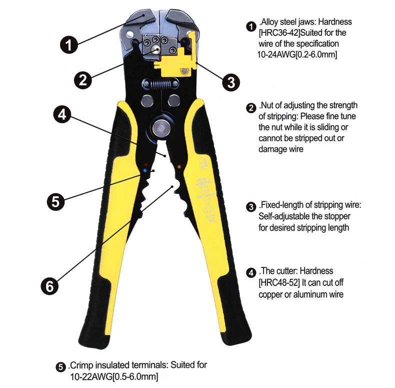 PEGASI 8 дюймов саморегулирующийся Профессиональный автоматический провод Стрипер резак для зачистки щипцы плоскогубцы Терминал ручной инструмент для резки и S
