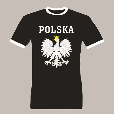 Polka POLAND идеально подходит для женской футболки хлопок camisetas mujer kawaii футболка Женская с коротким рукавом укороченный Тройник - Цвет: WOMEN RINGER BLACK