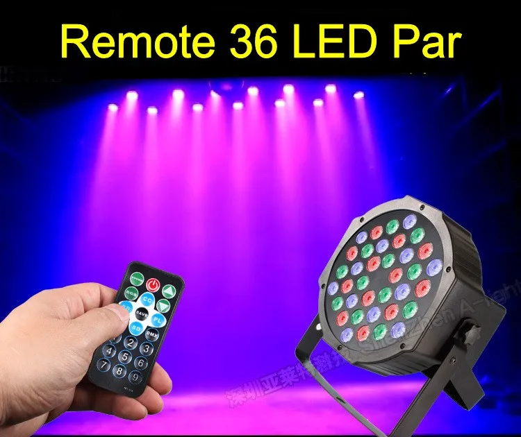 Remote Control 36W 36 LED Stage Light RGB Par Light DMX512 Master Slave LED Flat DJ