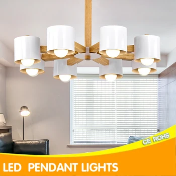 

Kaguyahime Modern Chandelier Lighting LED Bulb E27 Hanging Lamp For Living Room Suspendsion Light Fixtures Lustre Wooden