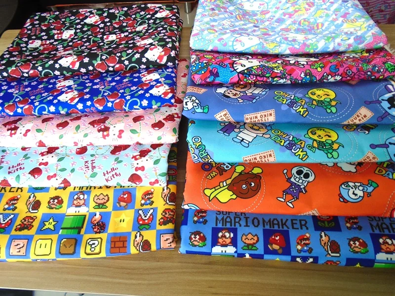 145*100 см мультфильм Super Mario Bros для лоскутов сделай сам Ткань Холст покрытие штора лоскутное шитье ткань тильда